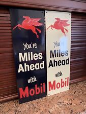 Mobiloil Mobilgas Mobil  Gasoline Gas sign Pump Oil Banner Style 2 Signs Combo picture