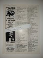 Eddy Arnold. Harlem Blues & Jazz Caravan Vintage 1990 8x11 Magazine Ad picture