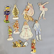 Vintage Cardboard Die Cut Christmas Ornaments Mermack Publishing 1980s Lot of 10 picture