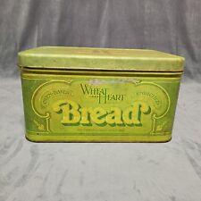 Vintage 1977 Wheat Heart R & D Co. Green Metal Tin Bread Box Large picture