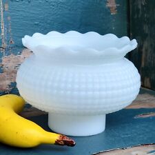 Vintage Federal Milk Glass Ruffled Honeycomb Torchiere Globe Lamp Shade picture