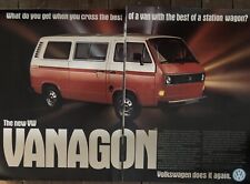 Vtg 1980 Volkswagen VW Vanagon 2 Page Print Ad Original picture