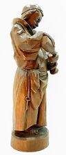 *Vintage Hand Carved German Friar Pouring Wine Wood Statue. 14.25