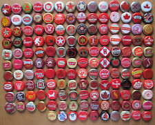 150 MIXED WORLDWIDE RED THEMED CURRENT OBSOLETE MOST BEER BOTTLE CAPS picture