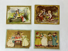Lot of 4 McLAUGHLINS XXXX COFFEE Victorian Trade Cards 1890s Children Babies picture