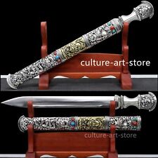 Handmade Chinese Tibetan Knife 9260 Spring Steel Defense Short Sword picture