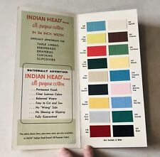 Vintage 1956 Indian Head Mills Sample Color Swatch Pamphlet All-Purpose Cotton picture