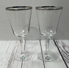 Vintage Lenox Water Goblet Solitaire Platinum Trim USA Replacement - Set of 2 picture