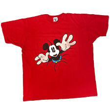 Vtg 80 90's Walt Disney Mickey Mouse Red FRONT BACK All Over Print T-Shirt 3XL picture