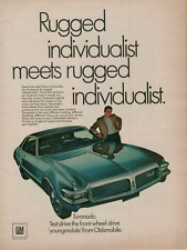 1967 Oldsmobile Toronado Blue Rugged Individualist Car Original Color Print Ad picture