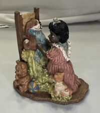 Vintage Young's Inc. Girl Playing w/Dog African American Resin Figurine picture