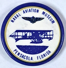 Vintage metal button pin NAVAL AVIATION MUSEUM Pensacola, Florida 1.5 inch picture