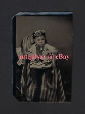 Ferrotype / Tintype Photo of Cute Little Victorian Girl with Rose-Tinted Cheeks picture