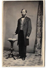CDV Photograph Man Full Length w/ book 1864-66 Tax Stamp Evans Prince York PA picture