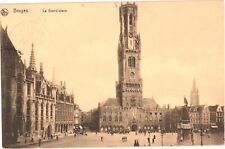 Bruges Belgium La Grand Place Bustling Crowd Postcard picture