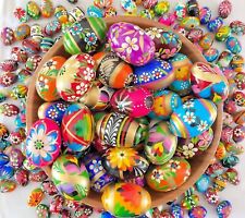 Set of 13 Mixed Sizes Pisanki Handpainted Polish Wooden Decorative Eggs Easter picture