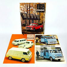 3 Vintage 60's 70's Chevy Dodge Compact Tuff Trucks Sport Wagons Sales Brochures picture