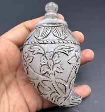 Antique Quality Beautiful Old Rock Crystal Stone Islamic Mughal Art Perfume Bot picture