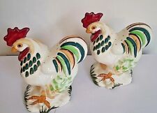 California Pottery Motney Rooster and Hen Hors d'Oeuvres Toothpick Holder Server picture