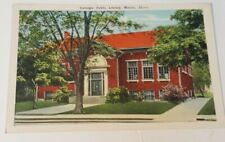Vintage ILLINOIS postcard Carnegie Public Library MARION IL Williamson co. 1920s picture