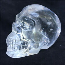 1.98LB Clear Melting stone quartz Skull Hand Carved Crystal Healing  picture
