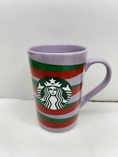 Starbucks 2020 Purple Red & Green Stripe 11 Ounce Coffee Cup Christmas Mug picture