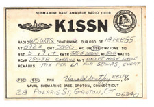 Ham Radio Vintage QSL Card     K1SSN   1985   Sub Base ARC   Groton, CT picture