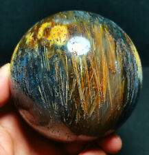 RARE Natural Beautiful Golden Hair Rutilated Agate Crystal Sphere Healing WD1075 picture