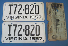 New Unused Pair 1957 Virginia truck License Plates picture