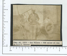 Antique 1916 Photograph of a Sailor Aboard U.S.S. Kansas (U.S. Naval History) picture