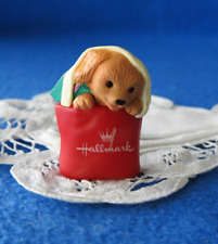 Hallmark Merry Miniature 1994 Happy Collecting Puppy in Tote Bag with Blanket picture