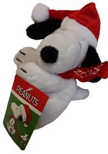 New Dan Dee PEANUTS Musical Snoopy Plush Stuffed Dog Backpack Clip Santa Hat picture