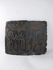 RARE ANTIQUE ANCIENT EGYPTIAN Stela Goddess Isis with King Tutankhamun Magic Bc picture