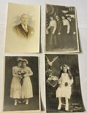 4 vtge photos antique early 1900s photographs postcards communion wedding picture