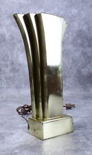 Rare Working Vintage Stiffel Hollywood Regency Brass Fan Table Lamp picture