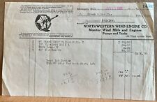 1928 Invoice Northwestern Wind Engine Co Minneapolis MN Wind Mills Pumps Tanks picture