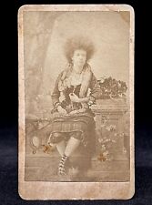 RARE CIRCUS CDV OF A CIRCASSIAN SNAKE CHARMER HOLDING A LARGE SNAKE picture