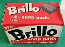 1950's Vintage Brillo Soap Pads Unopened Box of 5 Soap Pads picture