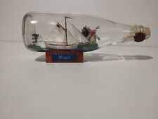 🟢Mauvais in a Bottle Ship Germany Wooden stand, good condition.🟢 Over 8 inches picture