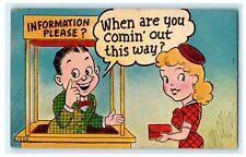 When are You Comin' Out This Way Funny Cartoon Postcard Vintage Antique picture