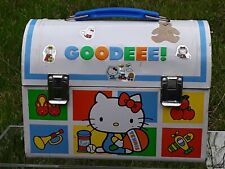 RARE ORIGINAL HELLO KITTY GOODEEE 1976 SANRIO METAL LUNCHBOX JAPAN STICKERS DOME picture