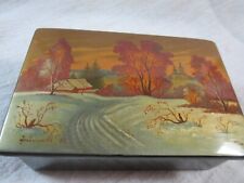 Vintage Russian Hand Painted Artist PedockuhoSigned Lacquer Box w/ Documentation picture