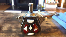 Antique Yemeni Gunpowder Flask, Brass Stone picture