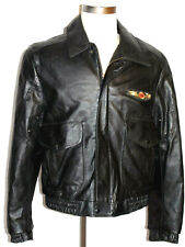 MEN'S MILLER DRAFT BEER PROMOTIONAL EXCELLED BLACK LEATHER JACKET MADE IN USA M picture