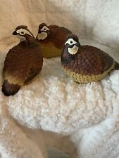 Partridge Pheasant Quail  Resin Figurines  Set Of Three Vintage picture