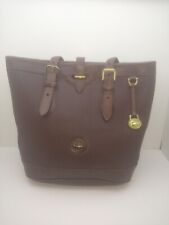 Vintage Dooney & Bourke Leather Dark Brown Shoulder Tote Purse Bag 13x10 picture