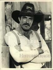 1984 Press Photo Actor Tom Selleck In Louis L'Amours 