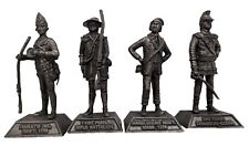4 VTG Intricate Soldiers W/ Rifles Battalions Pewter Military Figures Metal 4