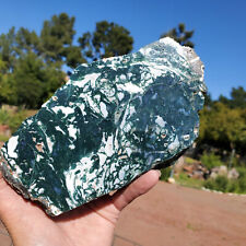 Druzy Moss Agate Green Blue Crystal Display Slice Slab 788 Grams | 1lbs 12oz picture