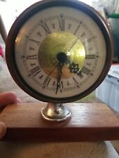 VTG. Mid Century MCM 1960's Mantle Wood Clock Machine Age Space Industrial-Works picture